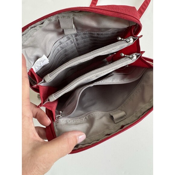Baggallini Messenger Bag Purse Zip Adjustable Crossbody Compartments  Red - Picture 8 of 16